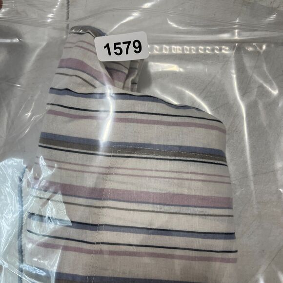 EDDIE BAUER SHORTS WOMENS SMALL‎ STRIPED LINEN BLEND CUFFED LOUNGE BAGGY - Picture 10 of 11